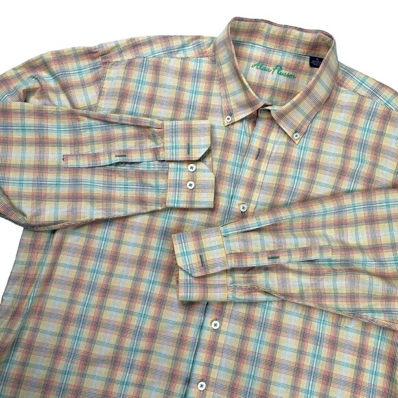 Alan Flusser Men's Long Sleeve Button Front shirt Size XL‎ Multi color - Picture 1 of 7